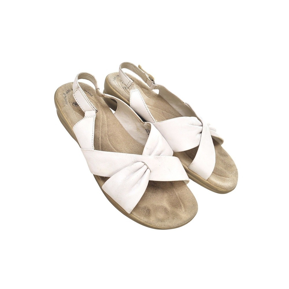 Cobbie Cuddles Women's White Leather Strappy Adjustable Comfort Sandals 9W